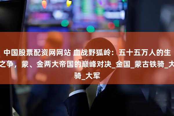 中国股票配资网网站 血战野狐岭：五十五万人的生死之争，蒙、金两大帝国的巅峰对决_金国_蒙古铁骑_大军
